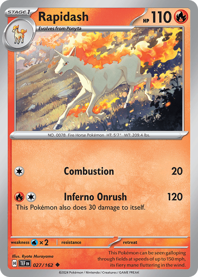 Carta Rapidash 27/162 do set Temporal Forces — Pokémon TCG | Bynx