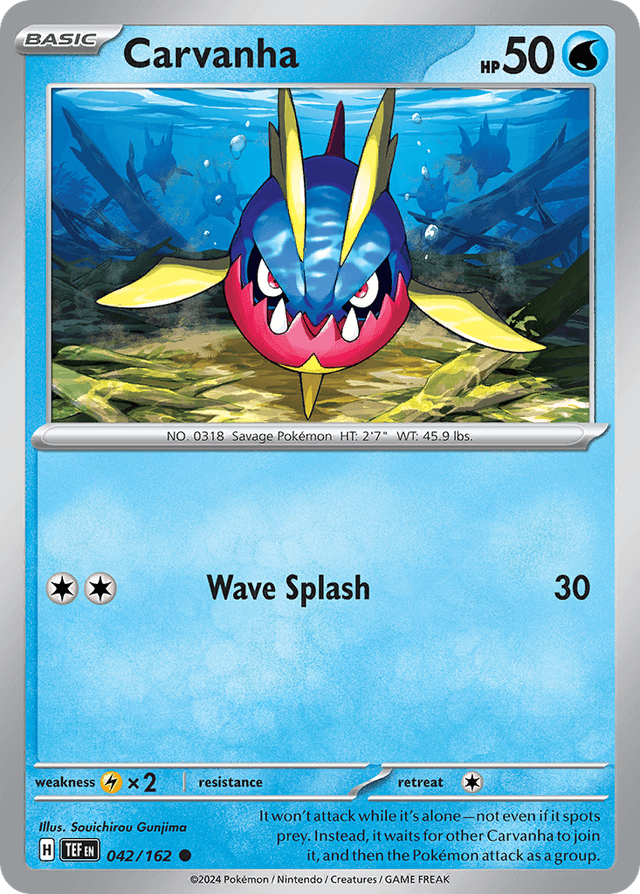 Carta Carvanha 42/162 do set Temporal Forces — Pokémon TCG | Bynx