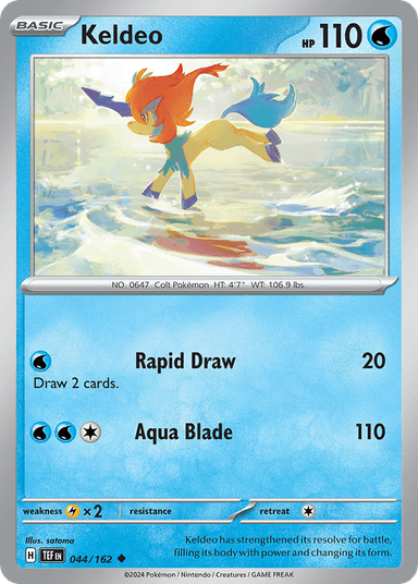 Carta Keldeo 44/162 do set Temporal Forces — Pokémon TCG | Bynx