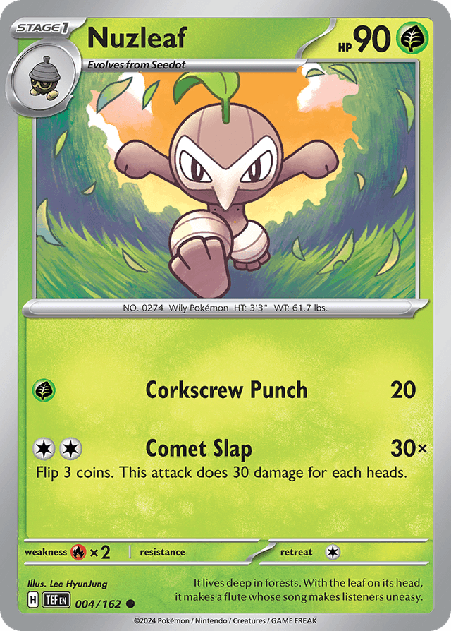 Carta Nuzleaf 4/162 do set Temporal Forces — Pokémon TCG | Bynx