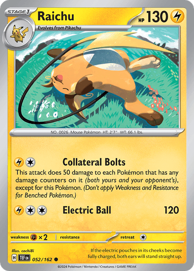 Carta Raichu 52/162 do set Temporal Forces — Pokémon TCG | Bynx