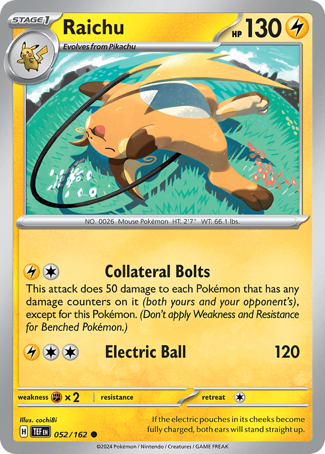 Carta Raichu 52/162 do set Temporal Forces — Pokémon TCG | Bynx