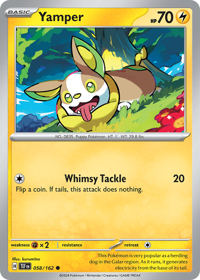 Carta Yamper 58/162 do set Temporal Forces — Pokémon TCG | Bynx