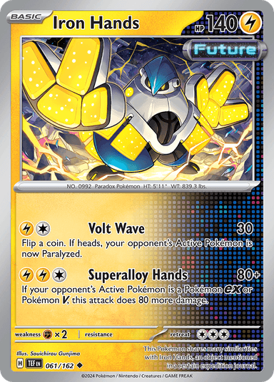 Carta Iron Hands 61/162 do set Temporal Forces — Pokémon TCG | Bynx