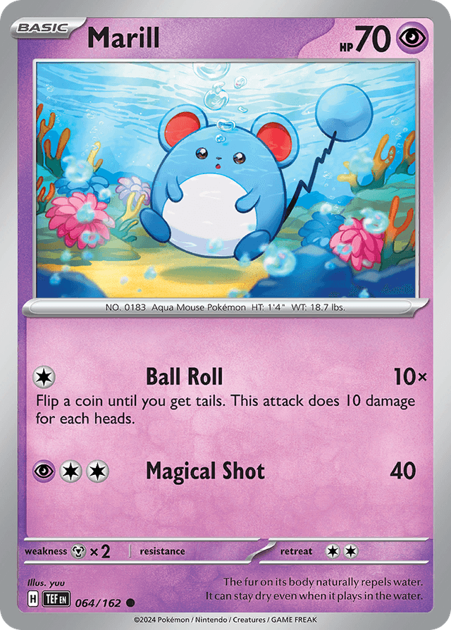 Carta Marill 64/162 do set Temporal Forces — Pokémon TCG | Bynx