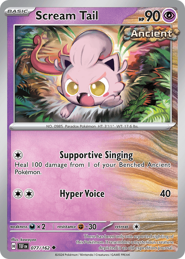 Carta Scream Tail 77/162 do set Temporal Forces — Pokémon TCG | Bynx