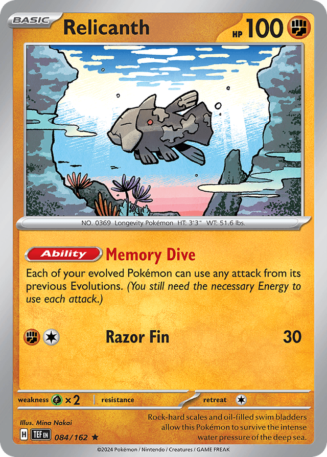 Carta Relicanth 84/162 do set Temporal Forces — Pokémon TCG | Bynx