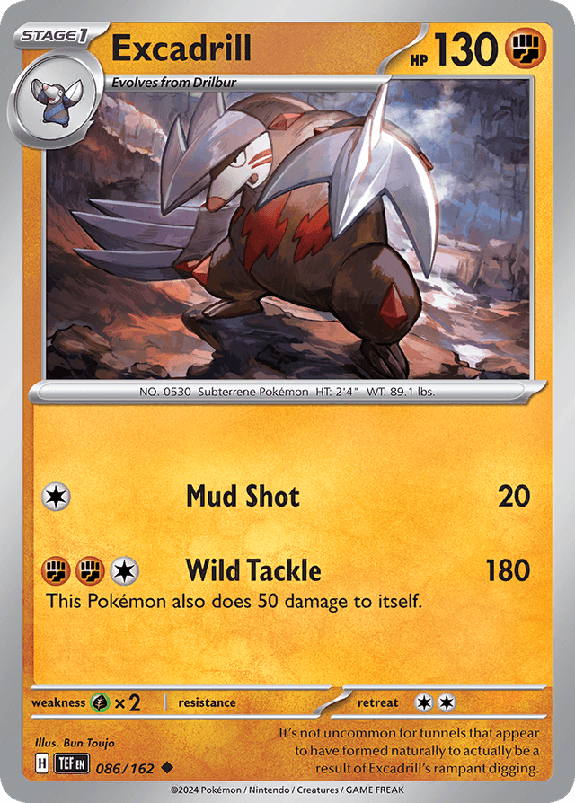 Carta Excadrill 86/162 do set Temporal Forces — Pokémon TCG | Bynx