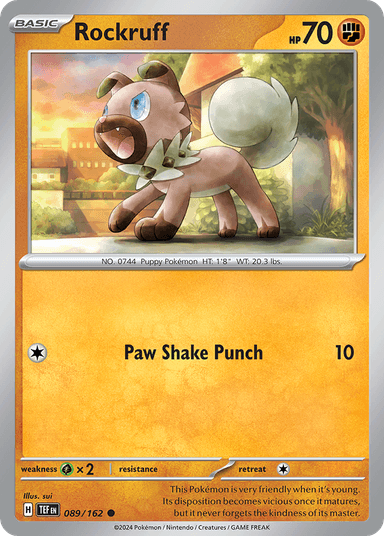 Carta Rockruff 89/162 do set Temporal Forces — Pokémon TCG | Bynx