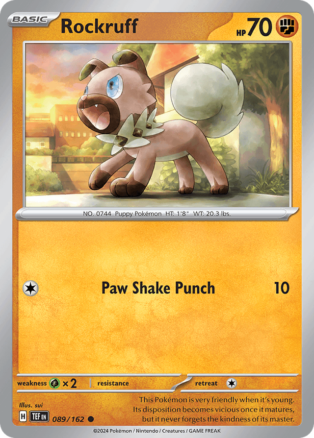 Carta Rockruff 89/162 do set Temporal Forces — Pokémon TCG | Bynx