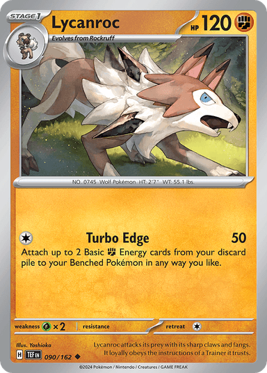 Carta Lycanroc 90/162 do set Temporal Forces — Pokémon TCG | Bynx