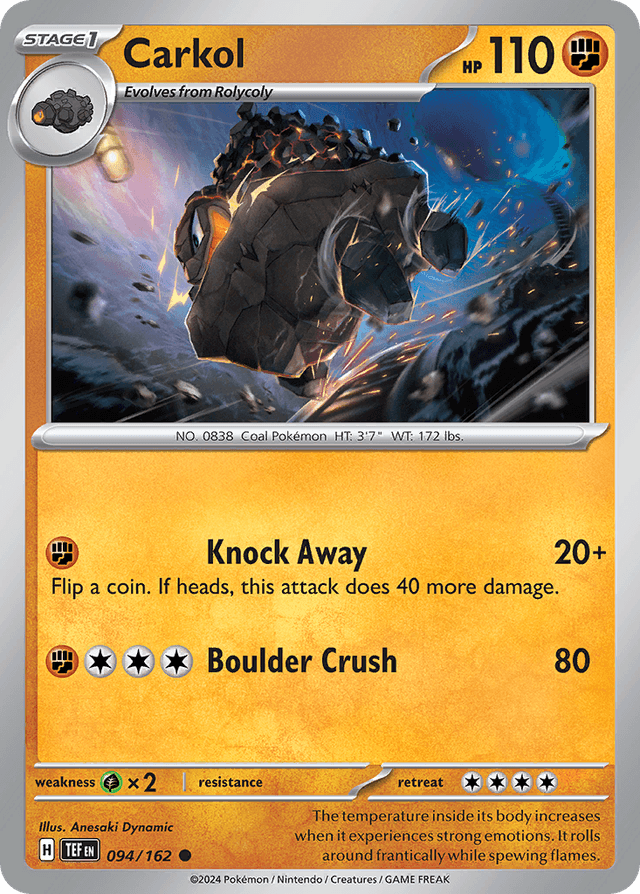 Carta Carkol 94/162 do set Temporal Forces — Pokémon TCG | Bynx