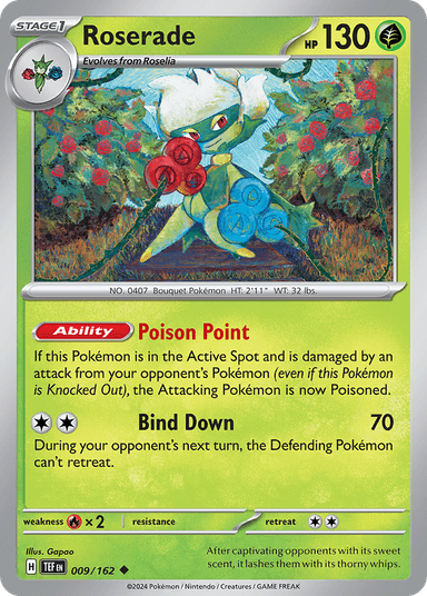 Carta Roserade 9/162 do set Temporal Forces — Pokémon TCG | Bynx