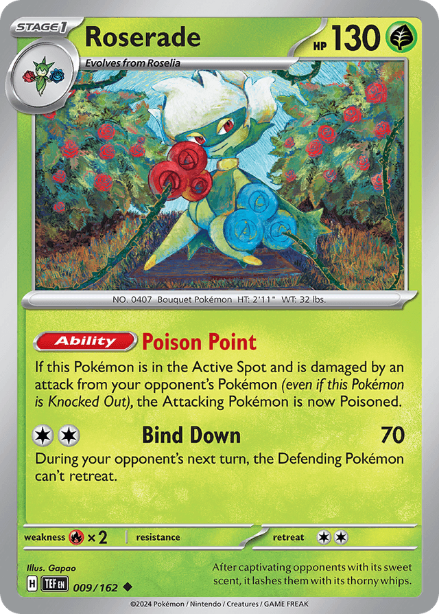 Carta Roserade 9/162 do set Temporal Forces — Pokémon TCG | Bynx