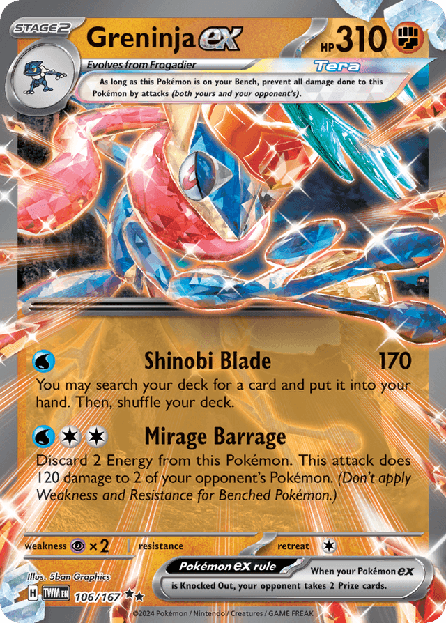Carta Greninja ex 106/167 do set Twilight Masquerade — Pokémon TCG | Bynx