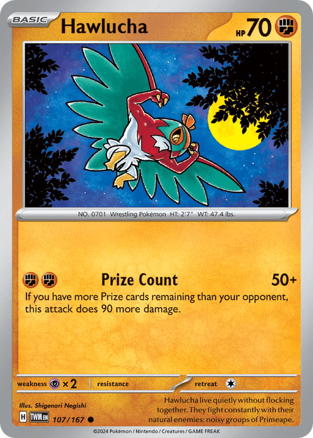 Carta Hawlucha 107/167 do set Twilight Masquerade — Pokémon TCG | Bynx