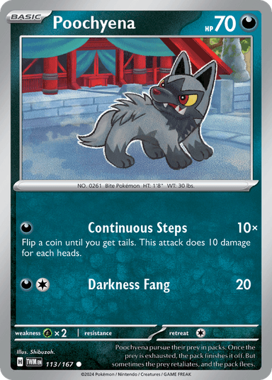 Carta Poochyena 113/167 do set Twilight Masquerade — Pokémon TCG | Bynx
