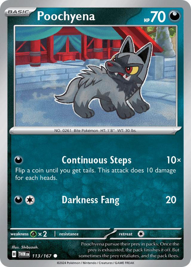 Carta Poochyena 113/167 do set Twilight Masquerade — Pokémon TCG | Bynx