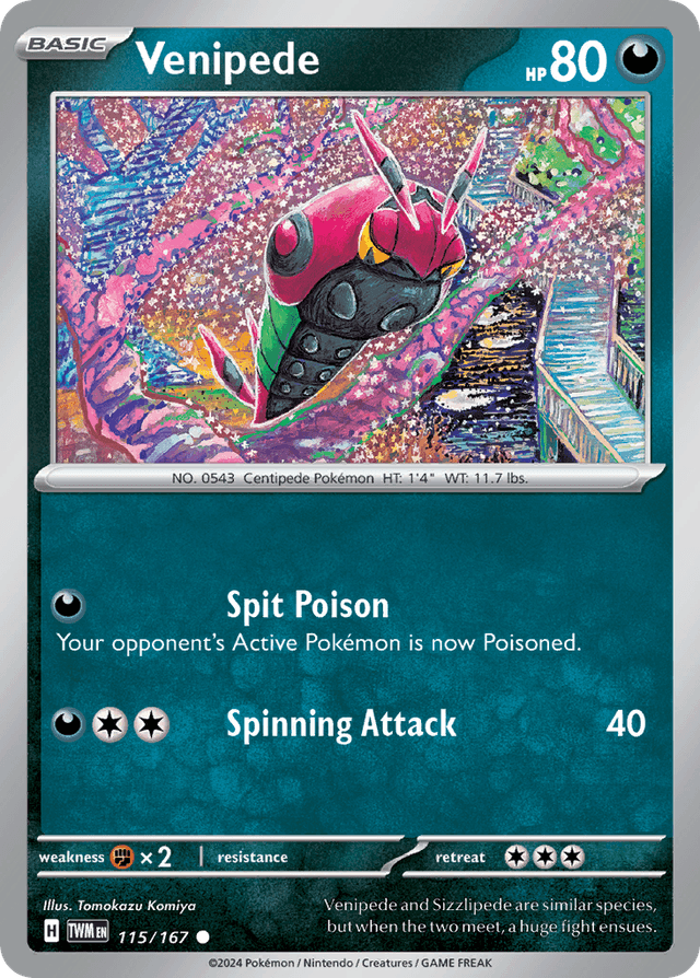 Carta Venipede 115/167 do set Twilight Masquerade — Pokémon TCG | Bynx