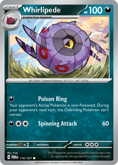 Carta Whirlipede 116/167 do set Twilight Masquerade — Pokémon TCG | Bynx