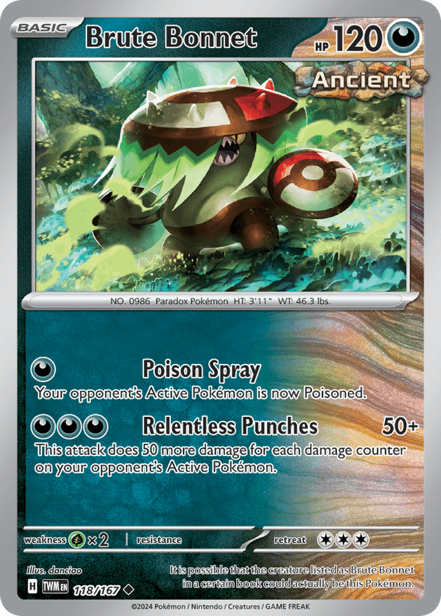 Carta Brute Bonnet 118/167 do set Twilight Masquerade — Pokémon TCG | Bynx