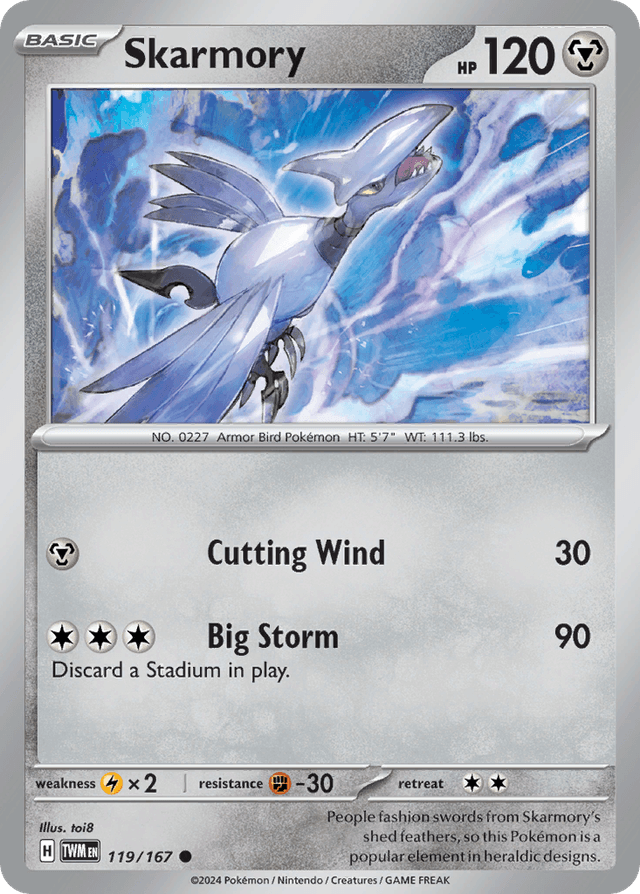 Carta Skarmory 119/167 do set Twilight Masquerade — Pokémon TCG | Bynx