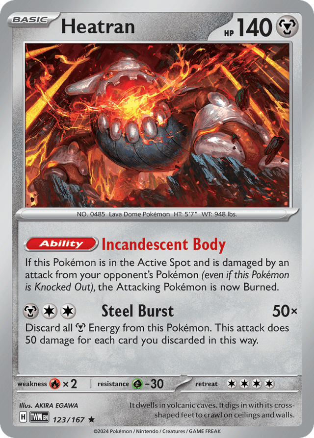 Carta Heatran 123/167 do set Twilight Masquerade — Pokémon TCG | Bynx