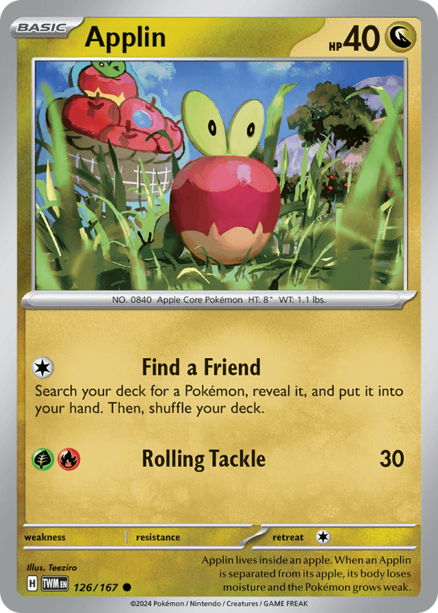 Carta Applin 126/167 do set Twilight Masquerade — Pokémon TCG | Bynx