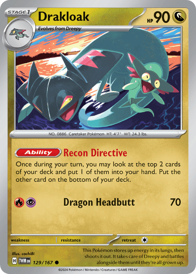 Carta Drakloak 129/167 do set Twilight Masquerade — Pokémon TCG | Bynx