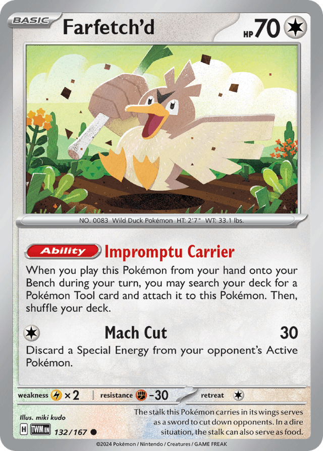 Carta Farfetch'd 132/167 do set Twilight Masquerade — Pokémon TCG | Bynx