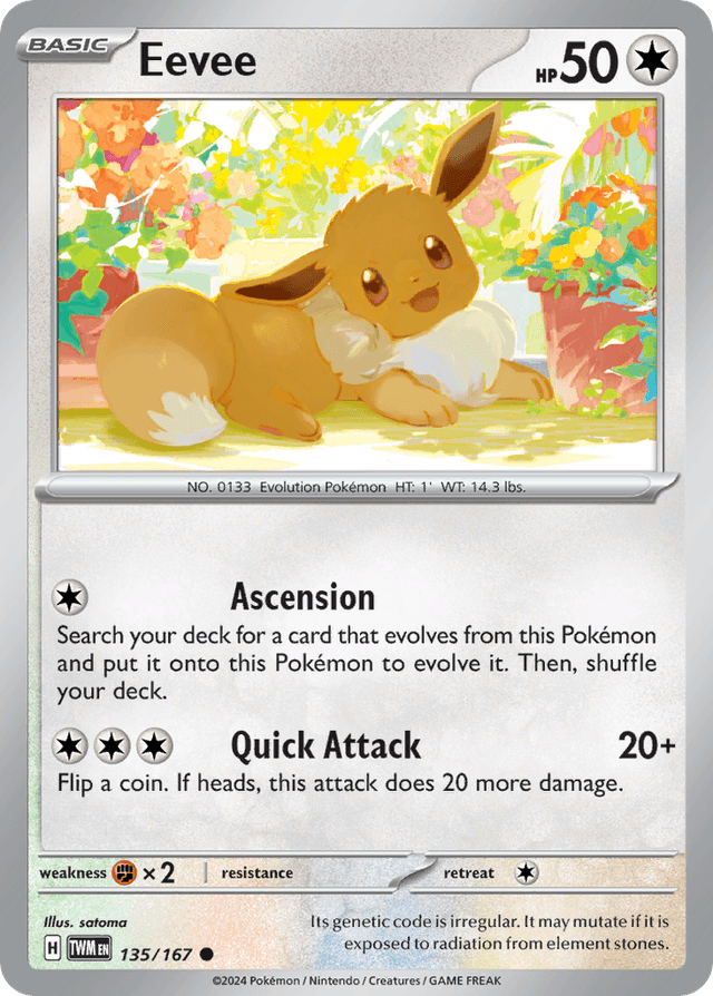 Carta Eevee 135/167 do set Twilight Masquerade — Pokémon TCG | Bynx