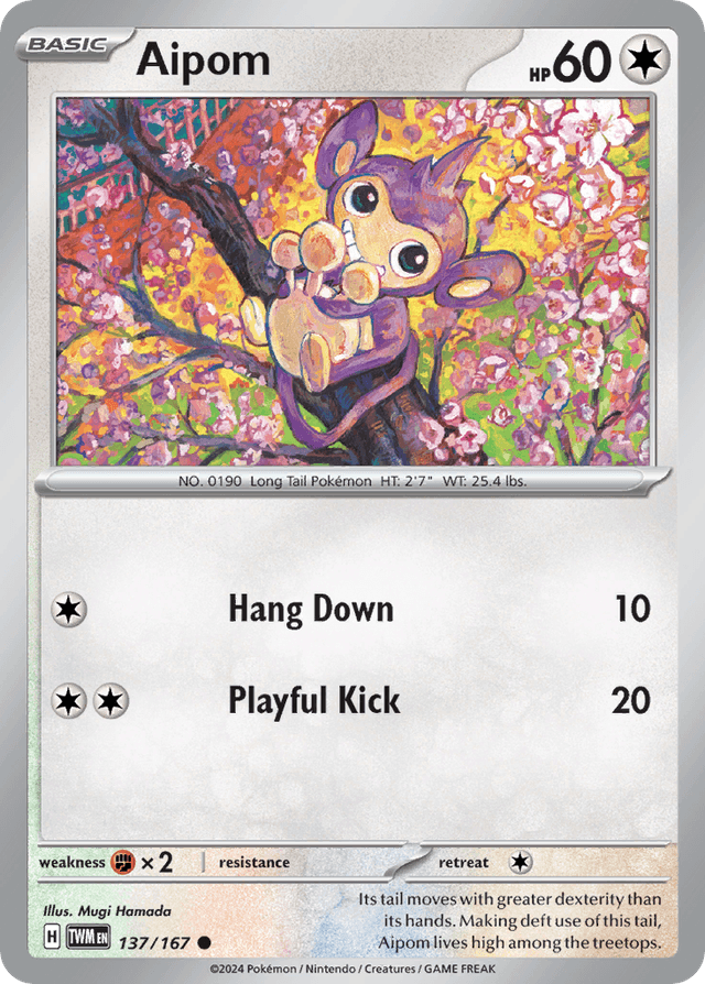 Carta Aipom 137/167 do set Twilight Masquerade — Pokémon TCG | Bynx
