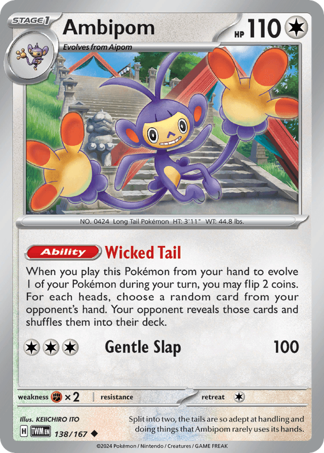 Carta Ambipom 138/167 do set Twilight Masquerade — Pokémon TCG | Bynx