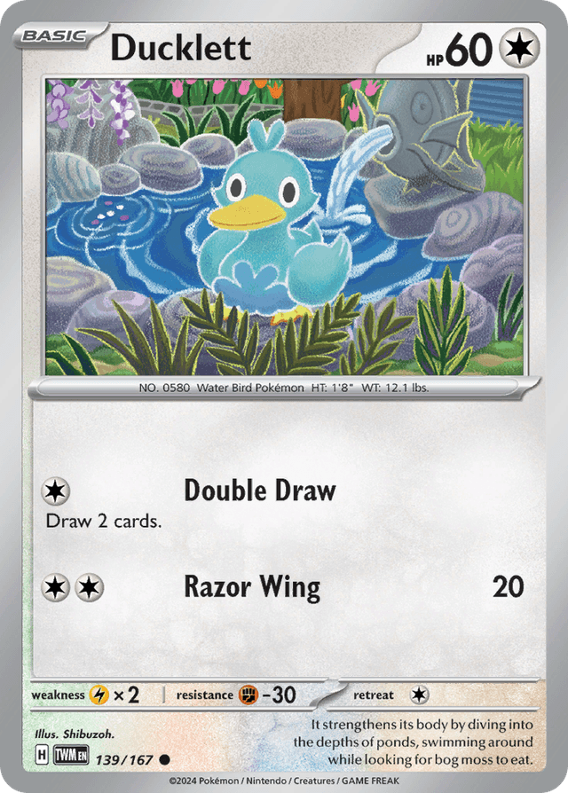 Carta Ducklett 139/167 do set Twilight Masquerade — Pokémon TCG | Bynx