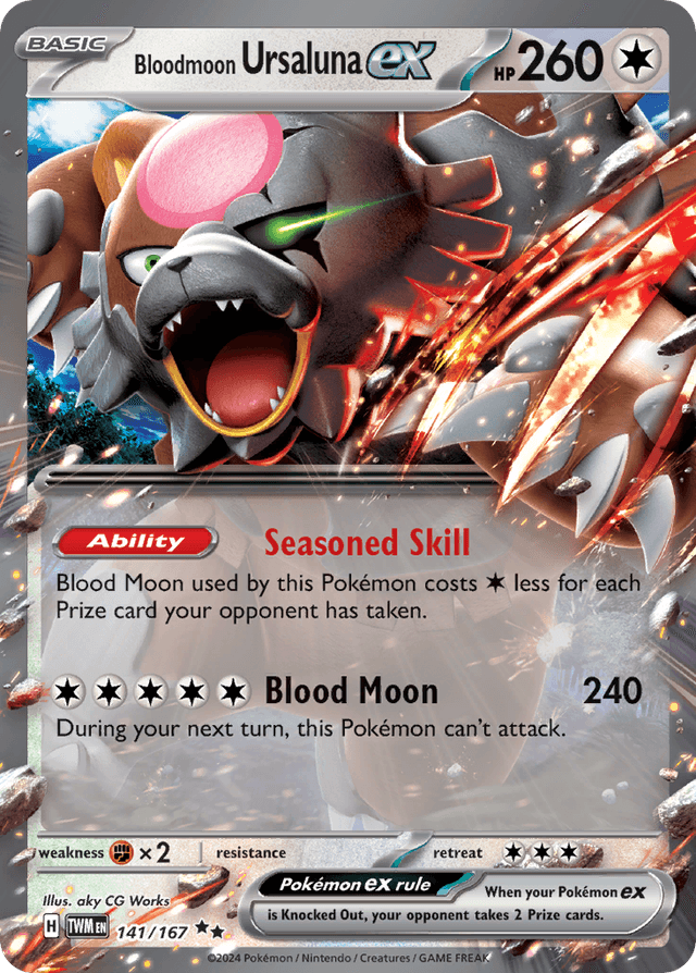 Carta Bloodmoon Ursaluna ex 141/167 do set Twilight Masquerade — Pokémon TCG | Bynx