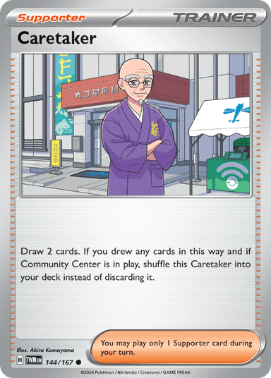 Carta Caretaker 144/167 do set Twilight Masquerade — Pokémon TCG | Bynx