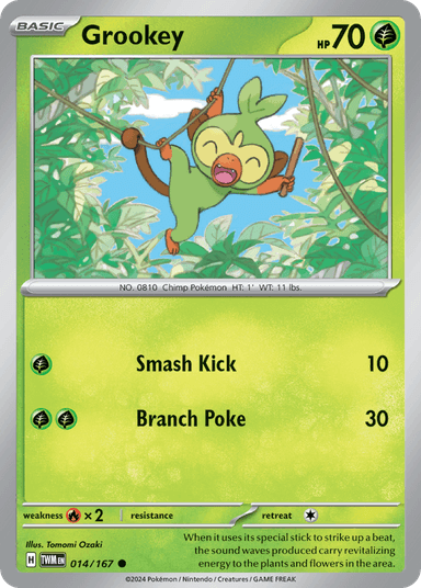 Carta Grookey 14/167 do set Twilight Masquerade — Pokémon TCG | Bynx