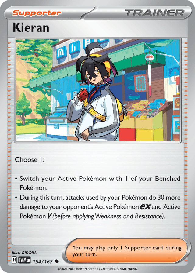 Carta Kieran 154/167 do set Twilight Masquerade — Pokémon TCG | Bynx