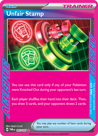 Carta Unfair Stamp 165/167 do set Twilight Masquerade — Pokémon TCG | Bynx