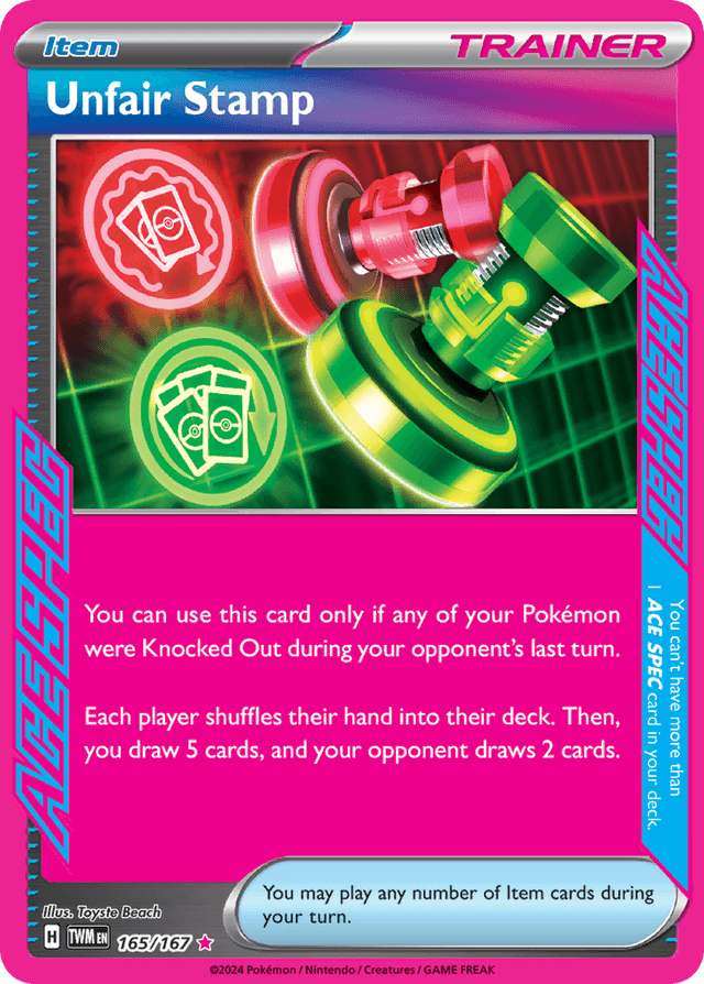 Carta Unfair Stamp 165/167 do set Twilight Masquerade — Pokémon TCG | Bynx