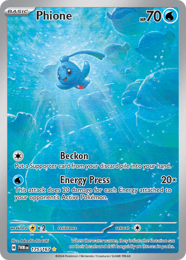 Carta Phione 175/167 do set Twilight Masquerade — Pokémon TCG | Bynx