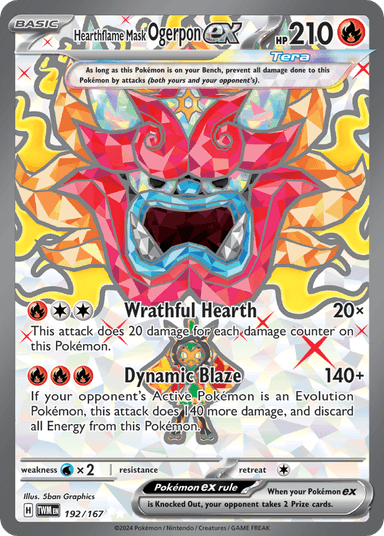 Carta Hearthflame Mask Ogerpon ex 192/167 do set Twilight Masquerade — Pokémon TCG | Bynx