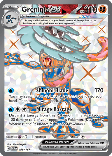 Carta Greninja ex 198/167 do set Twilight Masquerade — Pokémon TCG | Bynx