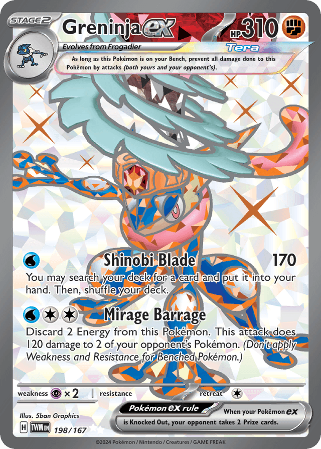 Carta Greninja ex 198/167 do set Twilight Masquerade — Pokémon TCG | Bynx
