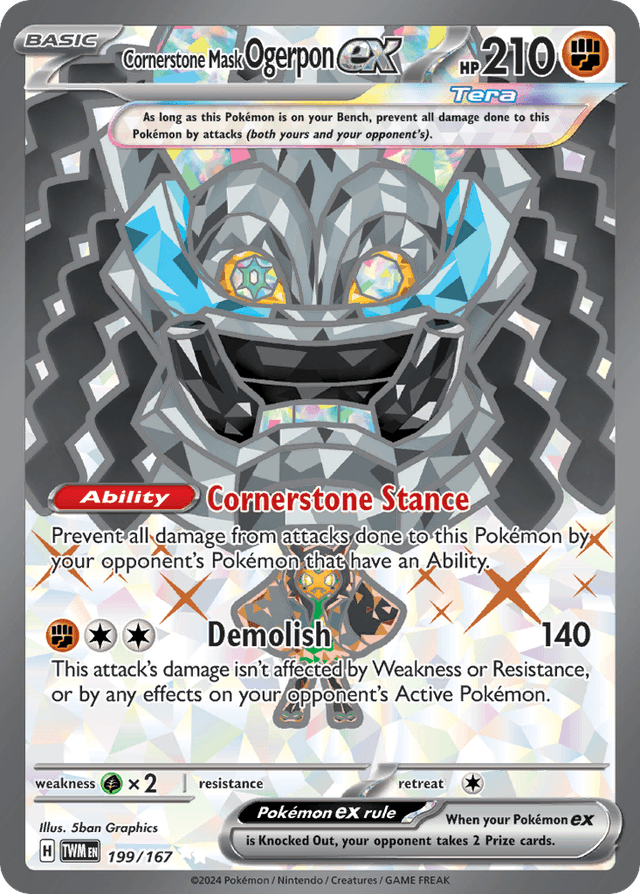 Carta Cornerstone Mask Ogerpon ex 199/167 do set Twilight Masquerade — Pokémon TCG | Bynx