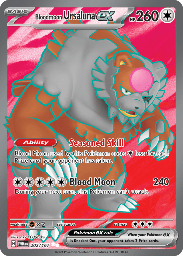 Carta Bloodmoon Ursaluna ex 202/167 do set Twilight Masquerade — Pokémon TCG | Bynx