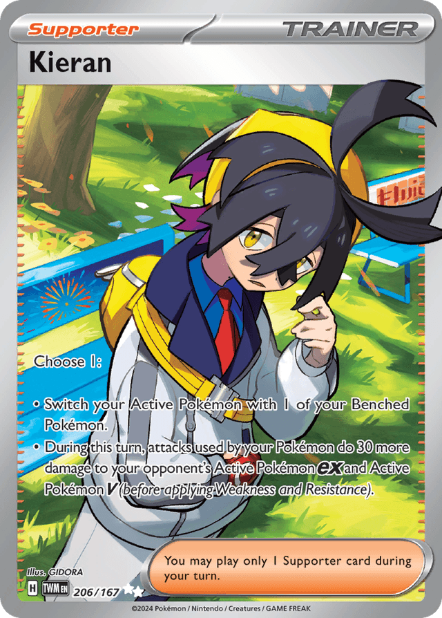 Carta Kieran 206/167 do set Twilight Masquerade — Pokémon TCG | Bynx