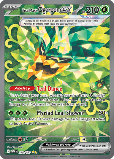 Carta Teal Mask Ogerpon ex 211/167 do set Twilight Masquerade — Pokémon TCG | Bynx