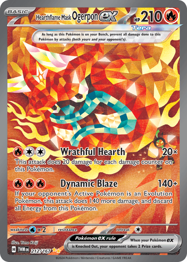 Carta Hearthflame Mask Ogerpon ex 212/167 do set Twilight Masquerade — Pokémon TCG | Bynx