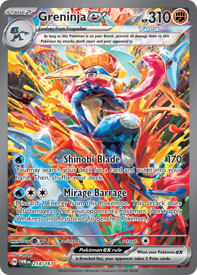 Carta Greninja ex 214/167 do set Twilight Masquerade — Pokémon TCG | Bynx